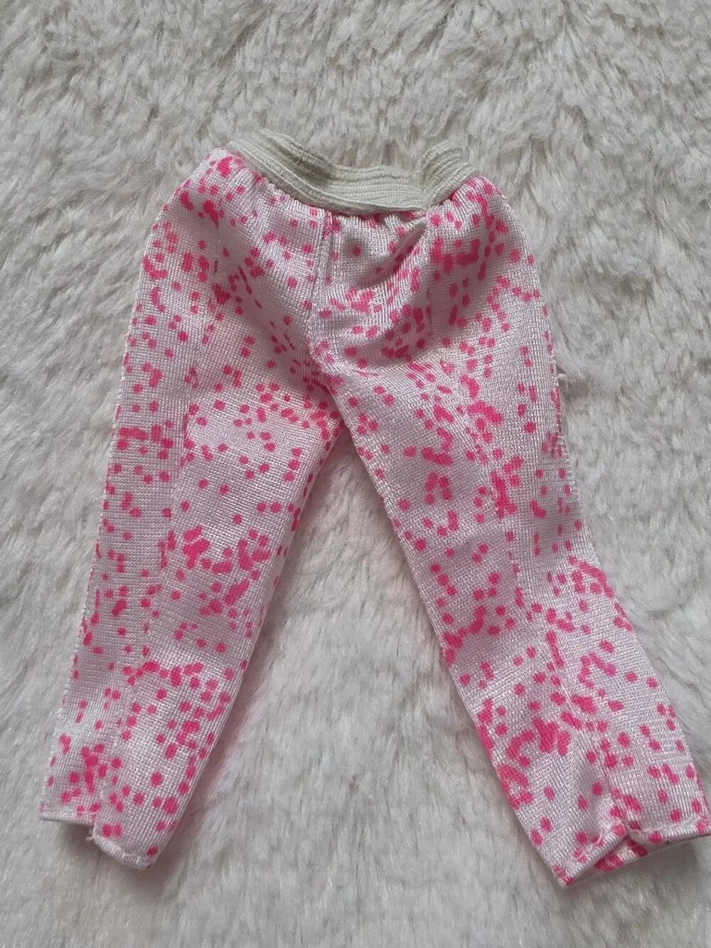 Vintage 1986 Barbie Fashion Fun Wraps Pink White Polka Dot Pants Mattel 4739